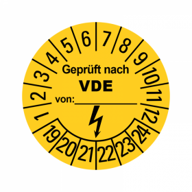 Prüfplaketten - Geprüft nach VDE - Elektro - Gelb - 30 mm...