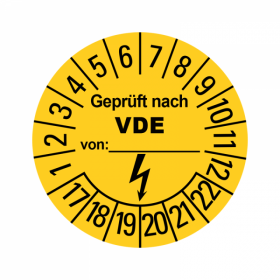 Prüfplaketten - Geprüft nach VDE - Elektro - Gelb