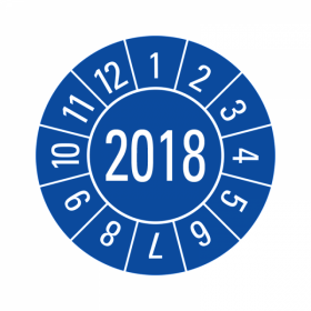 Prüfplaketten - Jahreszahl 4-stellig - 30 mm - 2018 - Blau