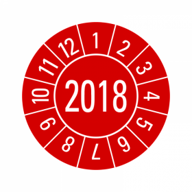 Prüfplaketten - Jahreszahl 4-stellig - 20 mm - 2018 - Rot