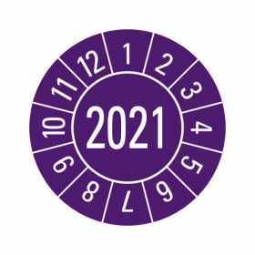 Prüfplaketten - Jahreszahl 4-stellig - 30 mm - 2021 - Lila