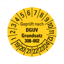 Prüfplaketten - Geprüft nach DGUV Grundsatz 308-002