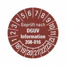 Prüfplaketten - Geprüft nach DGUV Information 208-016
