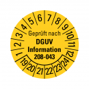 Prüfplaketten - Geprüft nach DGUV Information 208-043