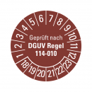 Prüfplaketten - Geprüft nach DGUV Regel 114-010