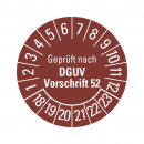 Prüfplaketten - Geprüft nach DGUV Vorschrift 52