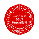 Prüfplaketten - Geprüft nach DGUV Vorschrift 54
