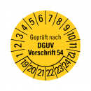 Prüfplaketten - Geprüft nach DGUV Vorschrift 54