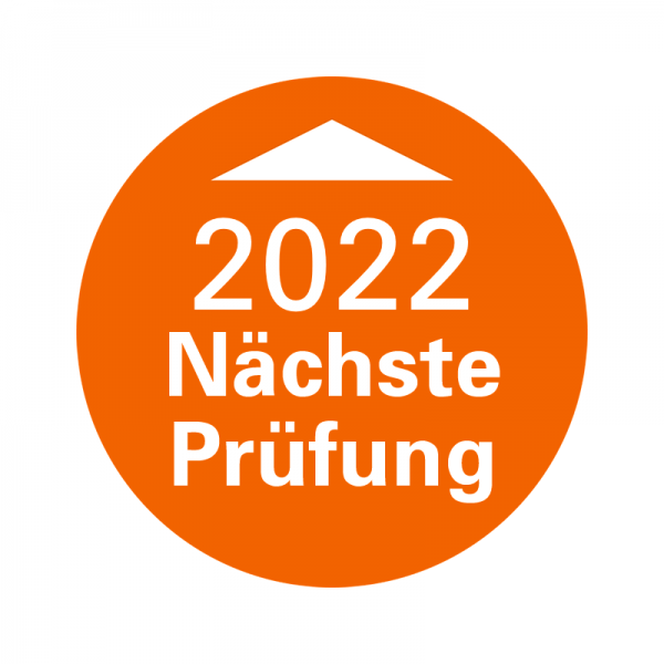 Prfplaketten - Jahreszahl - Nchste Prfung -  20 mm - 2022 - Nchste Prfung - Orange