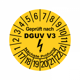Prüfplaketten - Elektro - Geprüft nach DGUV Vorschrift 3...