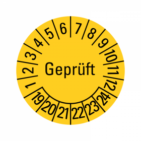 Prüfplaketten - Geprüft - 20 mm - 2019-2024 - Geprüftt -...