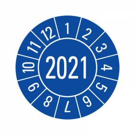 Prüfplaketten - Jahreszahl 4-stellig - 20 mm - 2021 - Blau