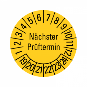Prüfplaketten - Nächster Prüftermin - 20 mm - 2019-2024 -...