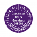 Prüfplaketten - Geprüft nach DGUV Grundsatz 308-002