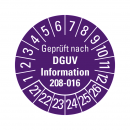 Prüfplaketten - Geprüft nach DGUV Information 208-016