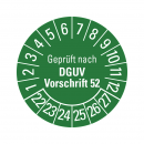 Prüfplaketten - Geprüft nach DGUV Vorschrift 52