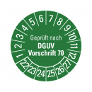 Prüfplaketten - Geprüft nach DGUV Vorschrift 70