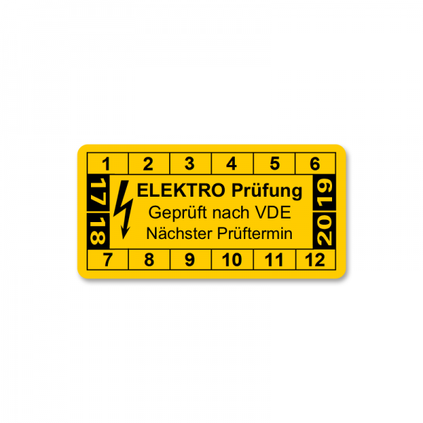 Prüfplaketten - Elektro - Eckig - Elektro Prüfung - 1 Rolle á 1000 Prüfplaketten