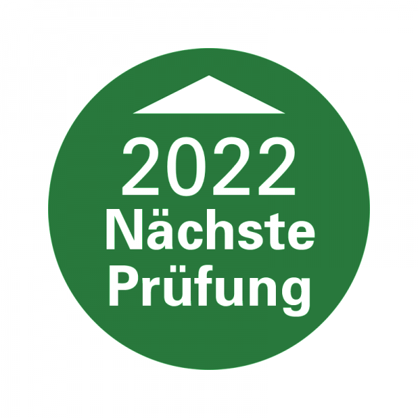 Prüfplaketten - Jahreszahl - Nächste Prüfung - Ø 20 mm - 2022 - Nächste Prüfung - Grün