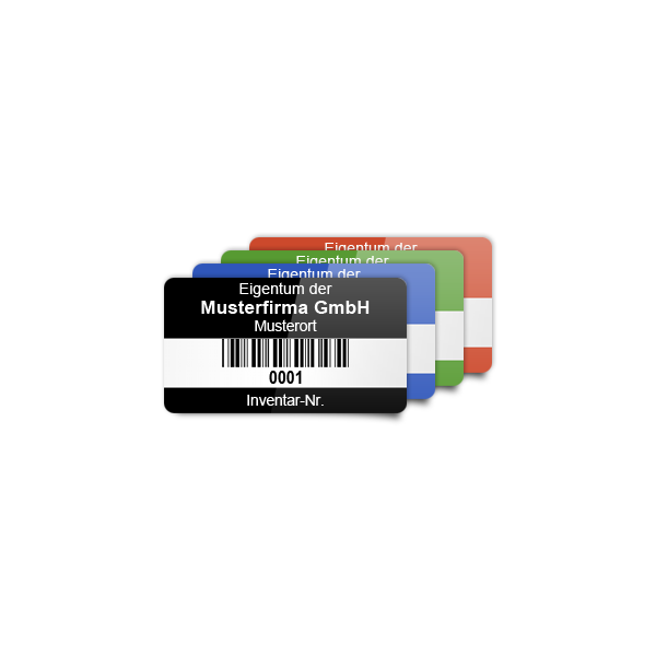 SECUVOID¨ Inventaretiketten (mit Barcode) 36 x 13 mm Schwarz Code 128 (empfohlen)